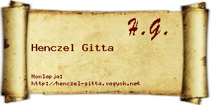 Henczel Gitta névjegykártya